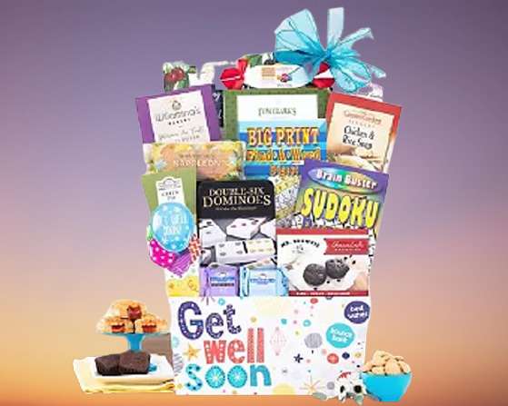 Get Well gift box with treats and activities