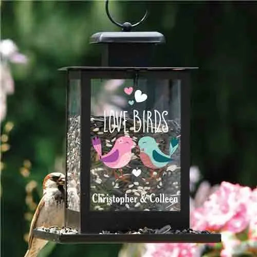 Personalized Love Birds Bird Feeder