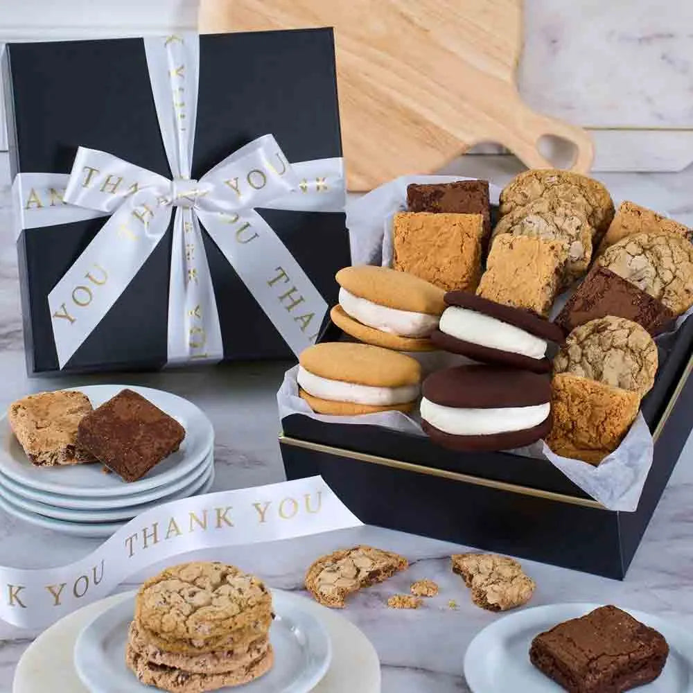 Thank you gift box filled with bakery products to enjoy