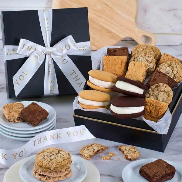 Thank you gift box filled with bakery products to enjoy