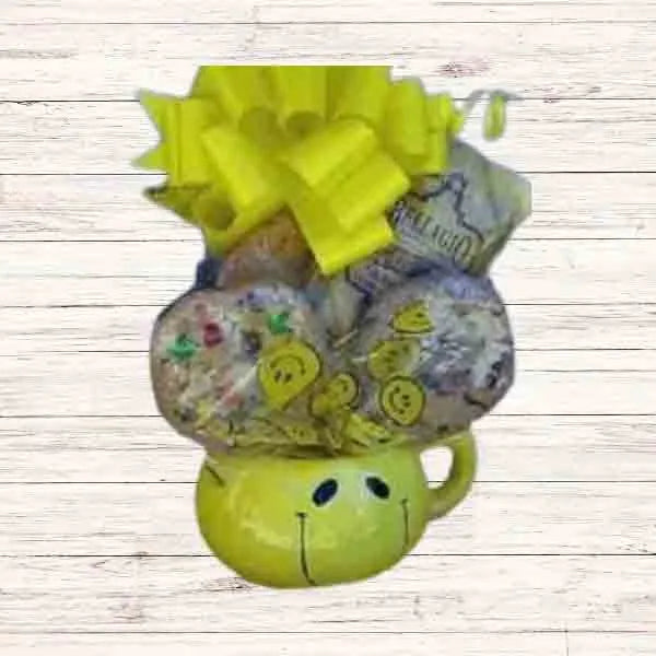 Cookie bouquet in Smiley Face Mug