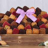 gift basket filled with brownies and cakes