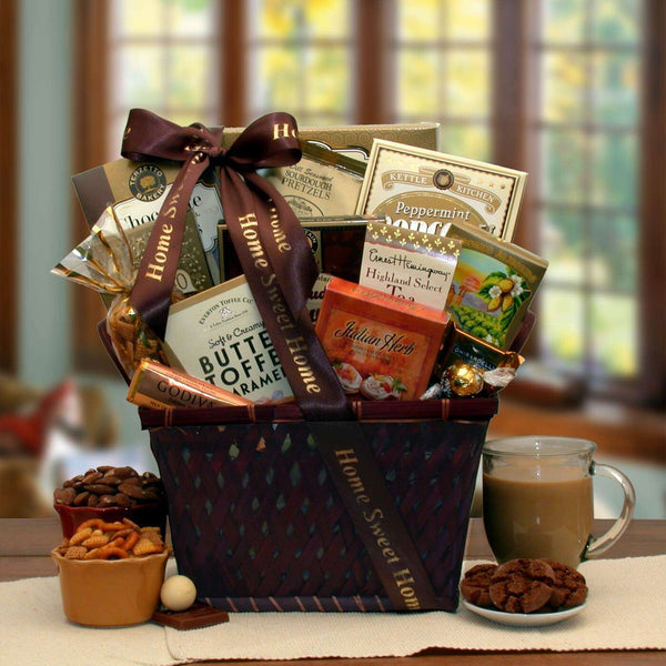 Housewarming Gift Basket with imprinted ribbon