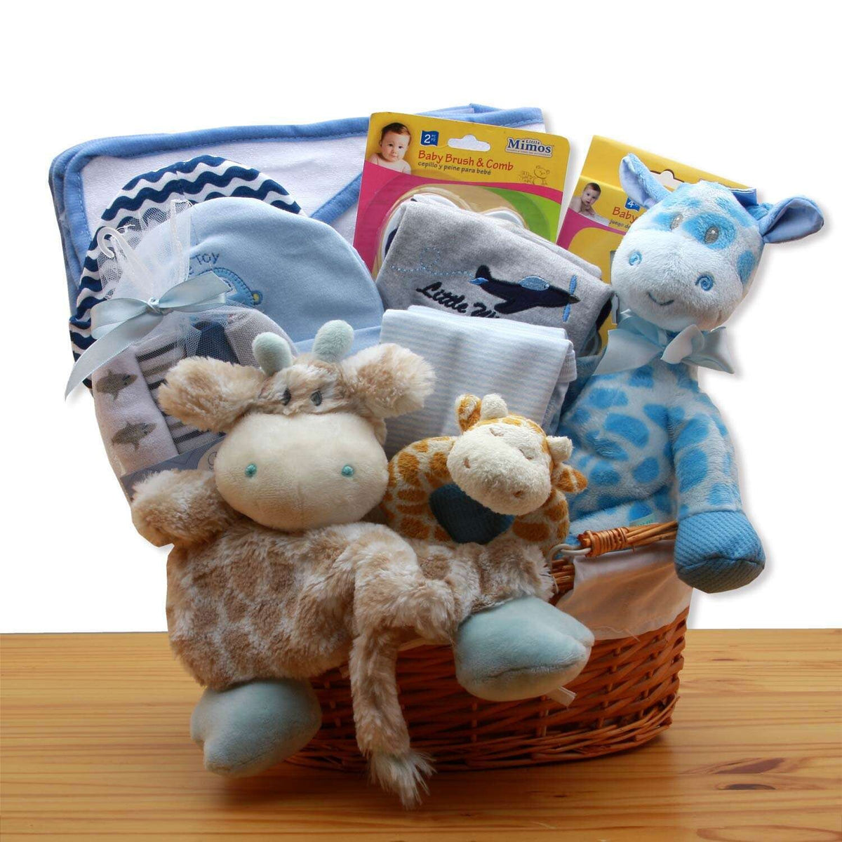 Baby Gift Basket - Jungle Safari - Blue, Pink, or Yellow