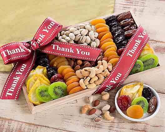 Thank You Dried Fruit and Nut Tray
