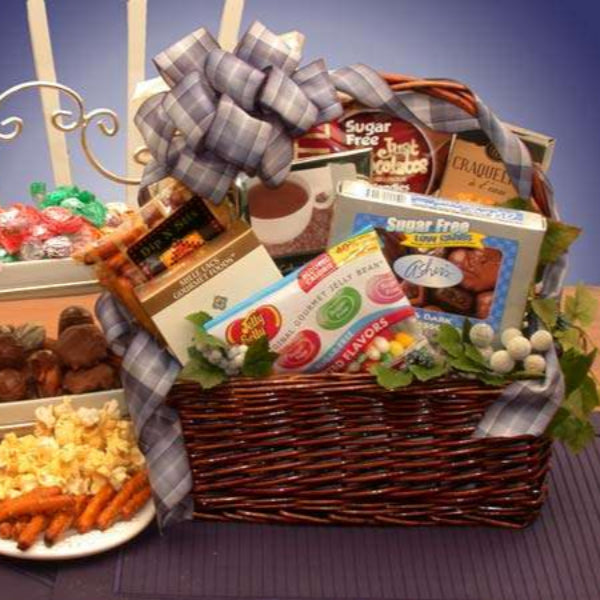 Gourmet sugar free gift basket