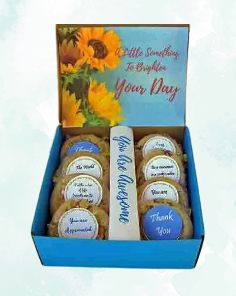 Sunshine and cookies gift box with personalized quotes