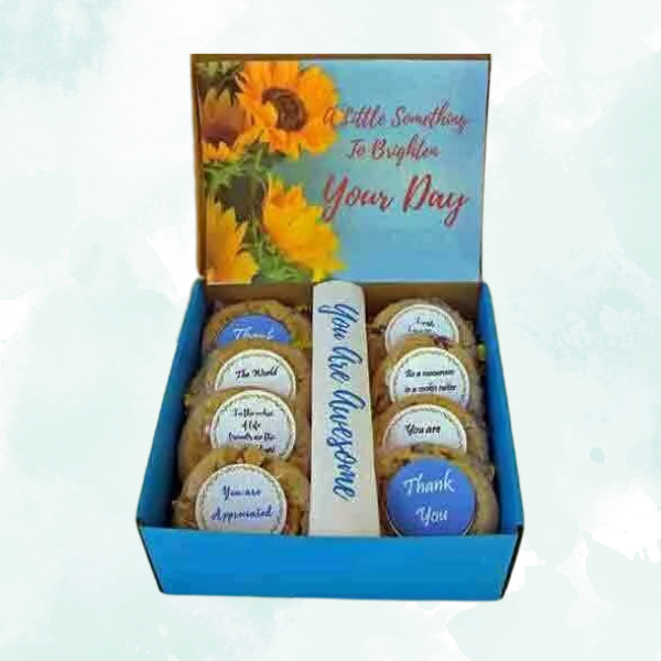 Sunshine and cookies gift box with personalized quotes