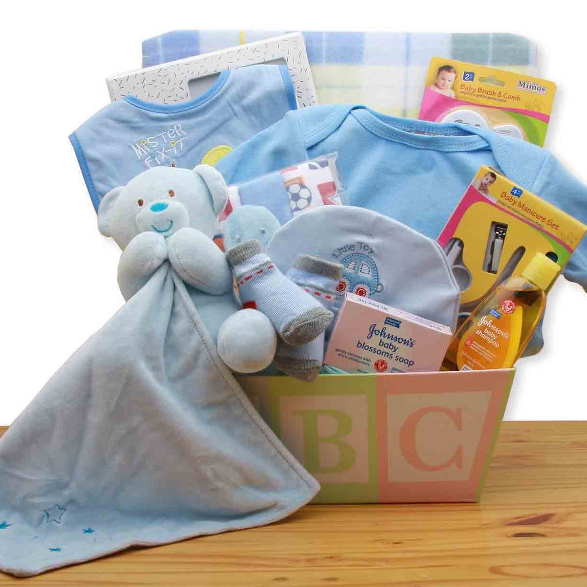 Gift basket for new baby boy