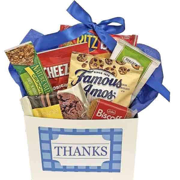 Thank you budget gift box with snacks