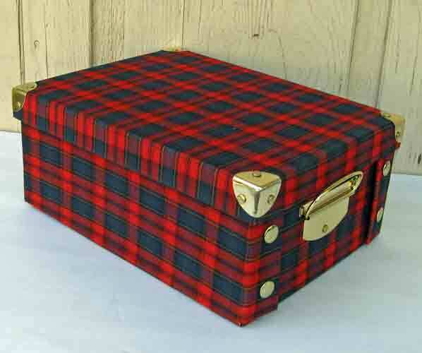 Plaid Gift Box filled with gourmet foods